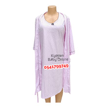 Load image into Gallery viewer, Breastfeeding Night Gown / Nighty With Coat (Polka Dot) Pink - Kyemen Baby Online
