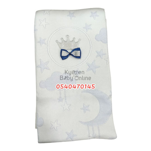 Baby Shawl / Blanket With Crown (Leylek) White