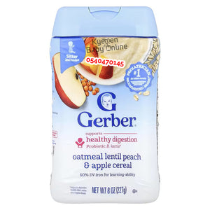 Gerber Oatmeal Lentil Peach And Apple Cereal (227g) 6m+ - Kyemen Baby Online