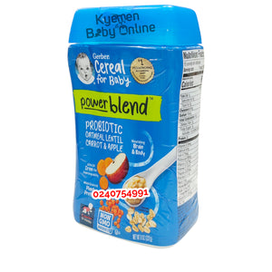 Gerber Powerblend Probiotic Oatmeal Lentil Carrot & Apple (227g) Crawler 8m+ - Kyemen Baby Online