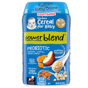 Gerber Powerblend Probiotic Oatmeal Lentil Carrot & Apple (227g) Crawler 8m+ - Kyemen Baby Online