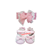 Load image into Gallery viewer, Baby Girl Shoe With HeadBand (Miyuebb). - Kyemen Baby Online
