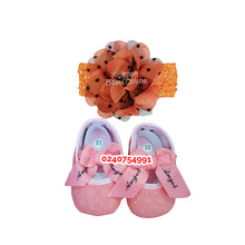 Load image into Gallery viewer, Baby Girl Shoe With HeadBand (Miyuebb). - Kyemen Baby Online
