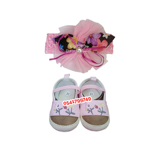Baby Girl Shoe With HeadBand (Miyuebb). - Kyemen Baby Online