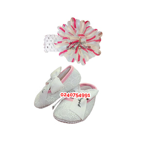 Baby Girl Shoe With HeadBand (Miyuebb). - Kyemen Baby Online