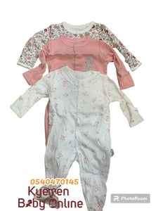 Baby Sleep Suit / Sleep Wear / Overall Mamas And Papas Female 3pcs - Kyemen Baby Online