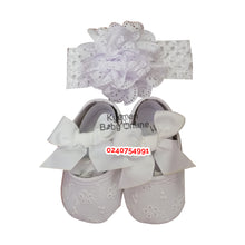 Load image into Gallery viewer, Baby Girl Shoe With HeadBand (Miyuebb). - Kyemen Baby Online

