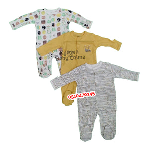 Baby Sleep Suit / Sleep Wear / Overall (Mamas And Papas Male 3Pcs)  0-3 Months. - Kyemen Baby Online