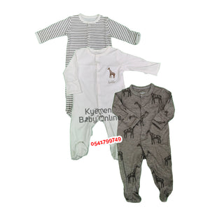 Baby Sleep Suit / Sleep Wear / Overall (Mamas And Papas Male 3Pcs)  0-3 Months. - Kyemen Baby Online
