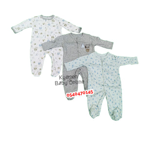 Baby Sleep Suit / Sleep Wear / Overall (Mamas And Papas Male 3Pcs)  0-3 Months. - Kyemen Baby Online