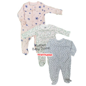 Baby Sleep Suit / Sleep Wear / Overall (Mamas And Papas Female 3pcs) 0-3 Months. - Kyemen Baby Online