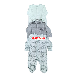 Baby Sleep Suit / Sleep Wear / Overall (Mamas And Papas Male 3Pcs)  0-3 Months. - Kyemen Baby Online