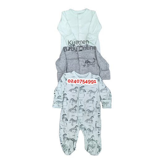 Baby Sleep Suit / Sleep Wear / Overall (Mamas And Papas Male 3Pcs)  0-3 Months. - Kyemen Baby Online