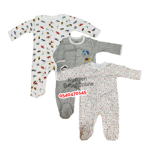 Baby Sleep Suit / Sleep Wear / Overall (Mamas And Papas Male 3Pcs)  0-3 Months. - Kyemen Baby Online