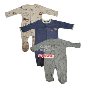 Baby Sleep Suit / Sleep Wear / Overall (Mamas And Papas Male 3Pcs)  0-3 Months. - Kyemen Baby Online