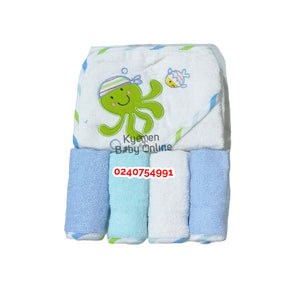 Hooded Towel With 4 Mouth Towels