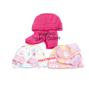 Baby Hat, Socks And Mittens (3 Pcs)