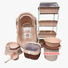 Load image into Gallery viewer, Baby Bath Set (With Bottle Rack And Item Rack With Cover) - Kyemen Baby Online
