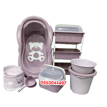 Load image into Gallery viewer, Baby Bath Set (With Bottle Rack And Item Rack With Cover) - Kyemen Baby Online
