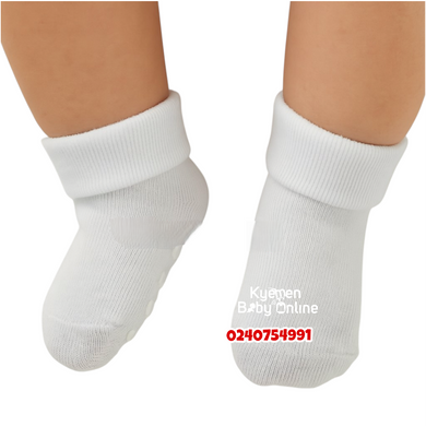 Baby Socks (3 Pairs) White (Bebe Favour) 0-6Months - Kyemen Baby Online