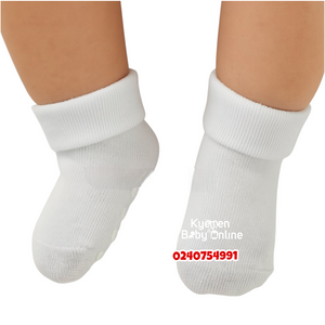 Baby Socks (3 Pairs) White (Bebe Favour) 0-6Months - Kyemen Baby Online