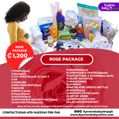 23 - Items Hospital Delivery List Package for Mother and Baby in Ghana (Rose) - Kyemen Baby Online