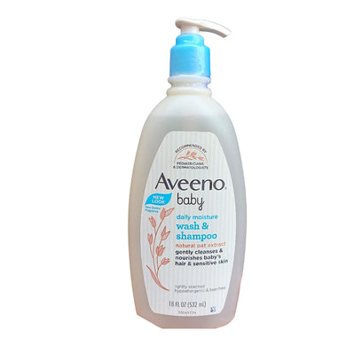 Aveeno Baby Daily Moisture Wash And Shampoo (532ml) - Kyemen Baby Online