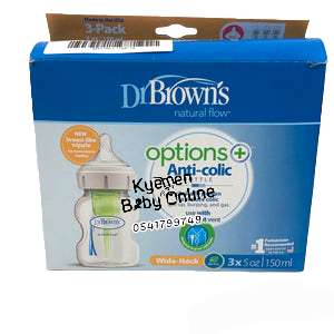 Baby Feeding Bottle (Dr. Brown Anti-Colic Bottle 150ml )3pcs - Kyemen Baby Online