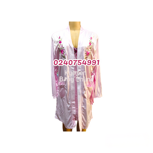 Breastfeeding Night Gown With Long Sleeves Coat (Pink, Suimeiran) - Kyemen Baby Online