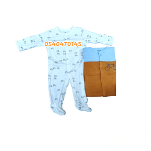 Baby Boy Sleep Suit / Sleep Wear / Overall (Mamas And Papas, 3Pcs)  0-3 Months. - Kyemen Baby Online