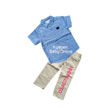 Load image into Gallery viewer, Baby Boy  Short Sleeve Shirt  with Trousers (Calvin Klein) - Kyemen Baby Online
