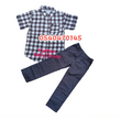 Load image into Gallery viewer, Baby Boy  Short Sleeve Shirt  with Trousers (Calvin Klein) Coffee - Kyemen Baby Online
