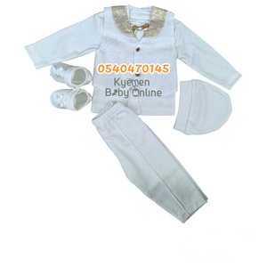 Baby Boy Christening Dress (Gold Collar) 0-5M Tiasis - Kyemen Baby Online