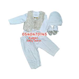 Baby Boy Christening Dress (Gold Coat)0-5M Tiasis. - Kyemen Baby Online