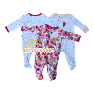 Baby Sleep Suit / Sleepwear / Overall (Little Star Zipper) 3pcs. - Kyemen Baby Online