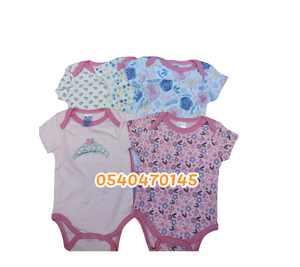 Baby Girl Body Suit ( Happy Baby, 5pcs) HAO - Kyemen Baby Online