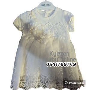 Baby Girl Christening Dress/Bowtie(Baby Tower) - Kyemen Baby Online