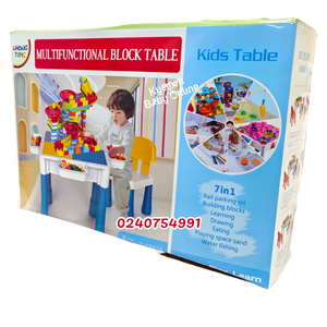 7 In 1 Multi-Functional Block Table / Kids Table / Table And Chair 18months+ [JM 815-3]