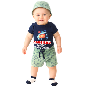 Baby Boy Bodysuit with Shorts Hat and Socks (Tedmimak) Cars