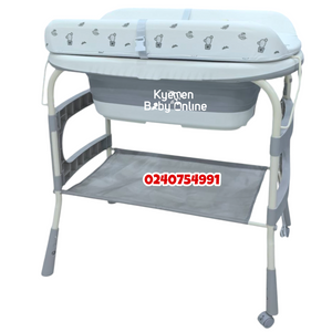 Baby Standing Bath Tub And Changer With Foldable Bucket And Pail