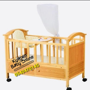 Baby Cot (Wooden Cot With Drawer  All White) 5293 Baby Bed / Baby Crib - Kyemen Baby Online