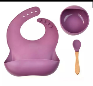 Silicon Baby Bib With Bowl And Spoon - Kyemen Baby Online