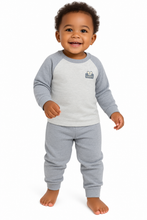 Load image into Gallery viewer, Baby Pant With Long Sleeves Top (Pyjamas) Light Grey
