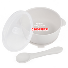 Load image into Gallery viewer, Baby Silicone Suction Bowl With Spoon And Lid (Dr.Annie's) - Kyemen Baby Online
