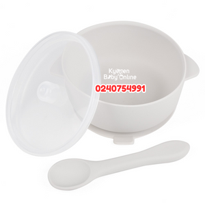 Baby Silicone Suction Bowl With Spoon And Lid (Dr.Annie's)