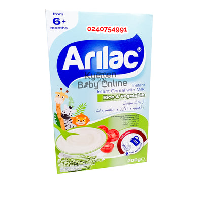 Arilac Infant Cereal with Milk Rice & Vegetable (200g) 6m+ - Kyemen Baby Online
