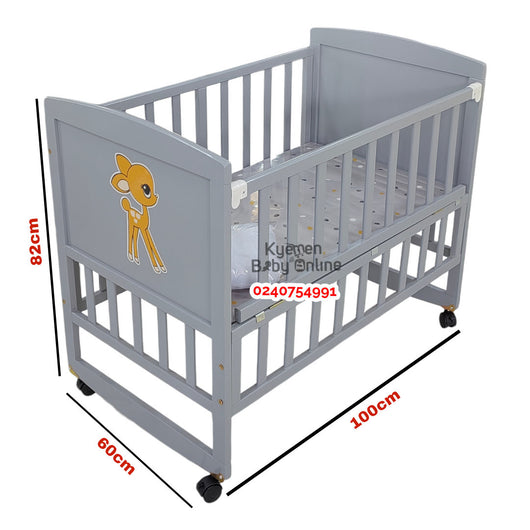 baby cot bed grey wooden cot