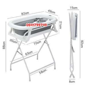 Baby Foldable Bath Tub Set With Stand