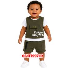 Load image into Gallery viewer, Baby Boy Top And Down (New Design) Army Green
