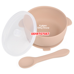 Baby Silicone Suction Bowl With Spoon And Lid (Dr.Annie's)